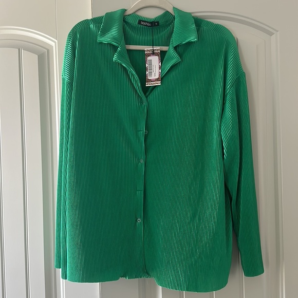 Boohoo Plisse Beach Shirt (M) & Wide Leg Trousers (S) - Picture 4 of 5